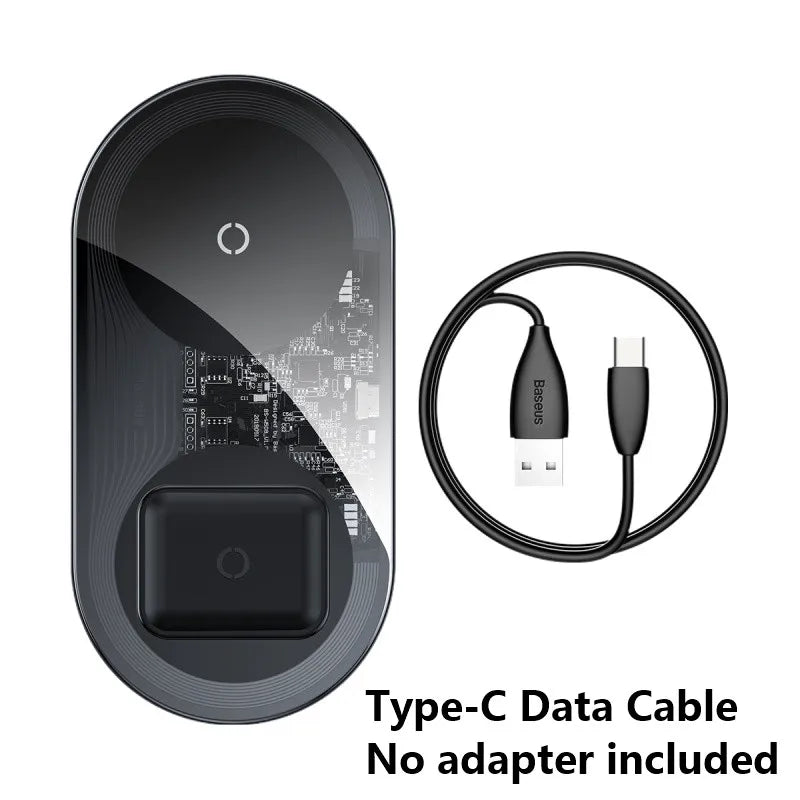 Baseus Visible Wireless Charger For iPhone 12 11 Wireless Charge Pad For iPhone Airpods Fast Charging Wireless Charge Devices - iPhonesRus