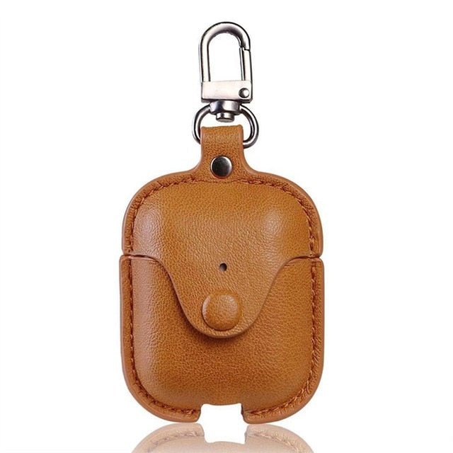 Headphone Case For Airpods Leather Case Luxury Genuine Cover For Apple AirPods 2 Case Air pods Earpods Accessories Earphone Bags - iPhonesRus