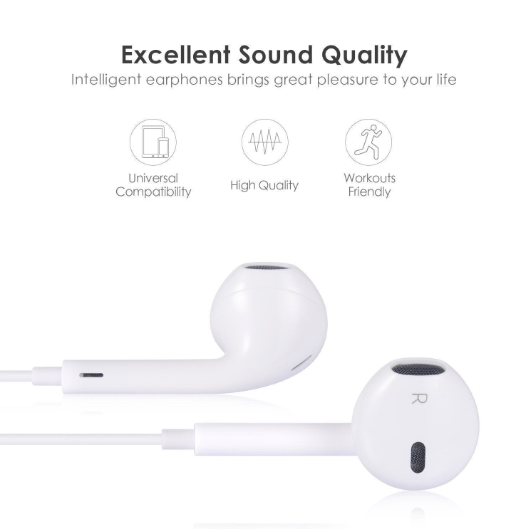 Stereo Earphone in line control with mic Headset 3.5mm In Ear Earbuds For iPhone - iPhonesRus