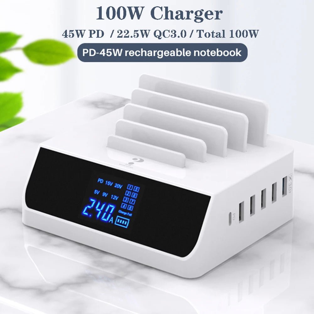 8 Ports Quick Charge 3.0 Led Display USB Charger For iPhone Adapter Phone Tablet Fast Charger - iPhonesRus