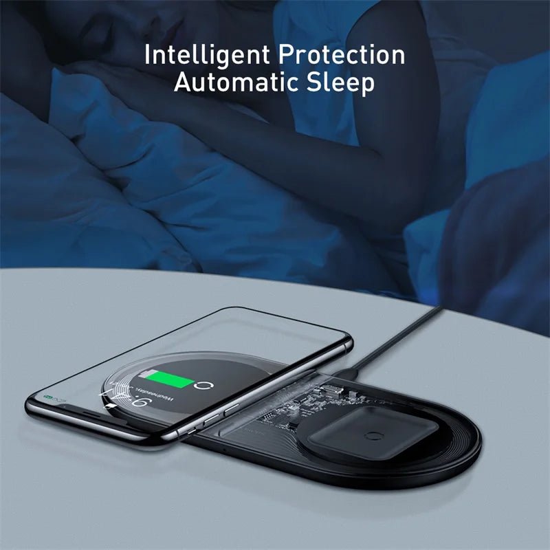 Baseus Visible Wireless Charger For iPhone 12 11 Wireless Charge Pad For iPhone Airpods Fast Charging Wireless Charge Devices - iPhonesRus