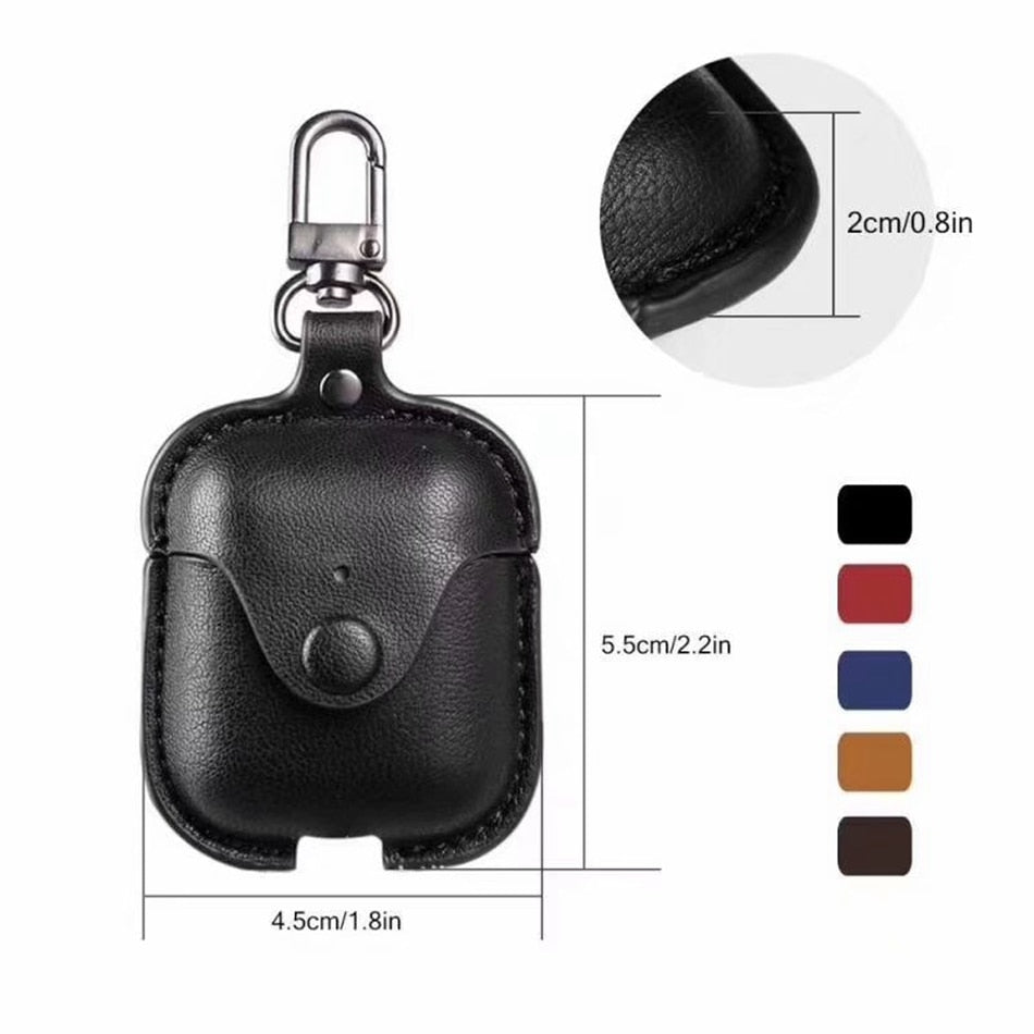 Headphone Case For Airpods Leather Case Luxury Genuine Cover For Apple AirPods 2 Case Air pods Earpods Accessories Earphone Bags - iPhonesRus
