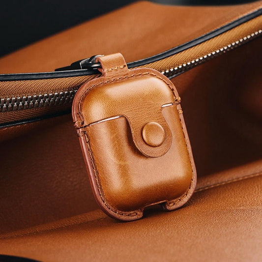Headphone Case For Airpods Leather Case Luxury Genuine Cover For Apple AirPods 2 Case Air pods Earpods Accessories Earphone Bags - iPhonesRus