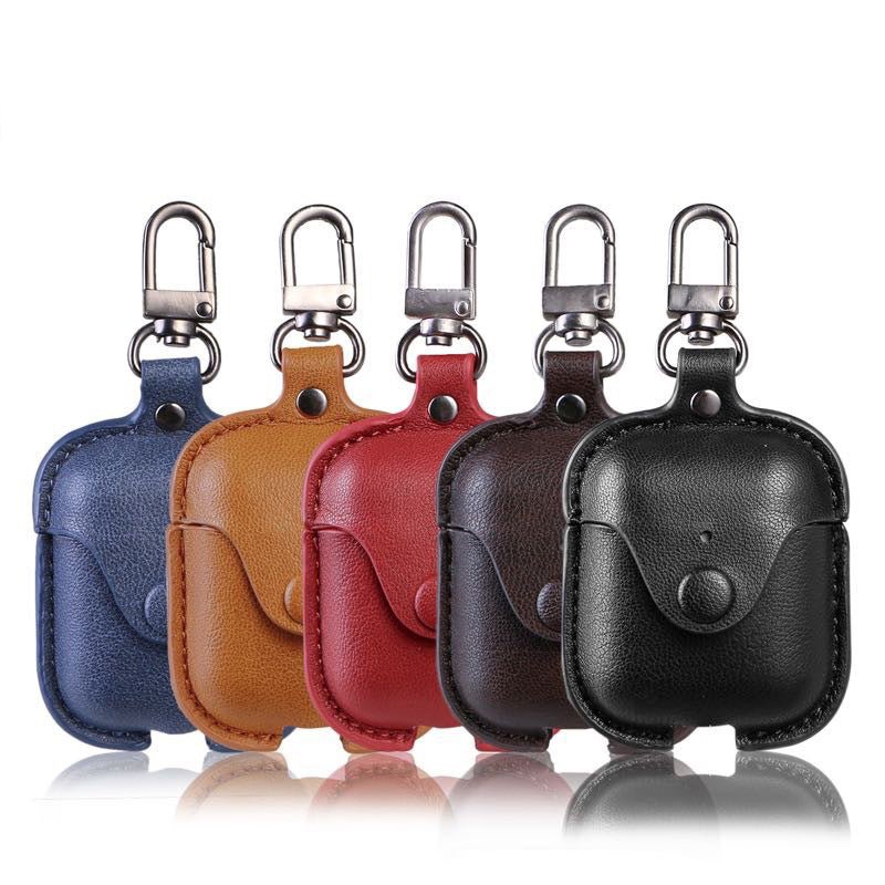 Headphone Case For Airpods Leather Case Luxury Genuine Cover For Apple AirPods 2 Case Air pods Earpods Accessories Earphone Bags - iPhonesRus