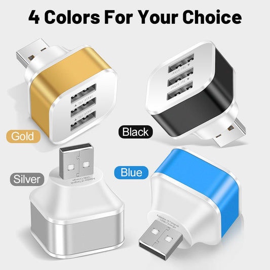 Luminous 3 USB mobile phone charging head with 1/3 expansion port, multi port USB mobile phone charger - iPhonesRus
