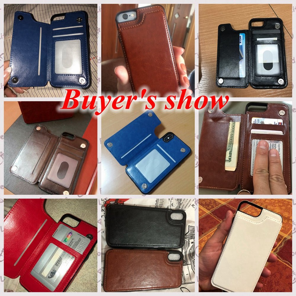 Retro PU Leather Case For iPhone Multi Card Holders Phone Cases - iPhonesRus