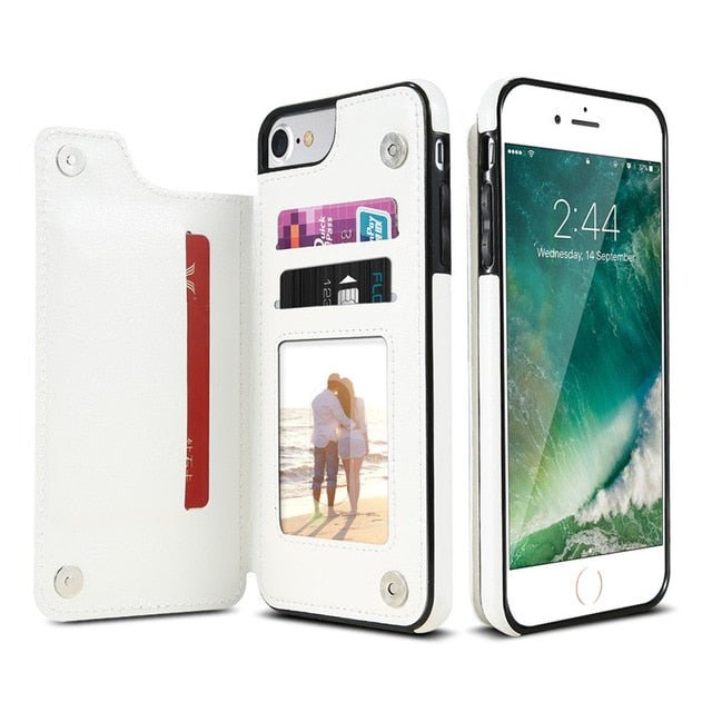 Retro PU Leather Case For iPhone Multi Card Holders Phone Cases - iPhonesRus