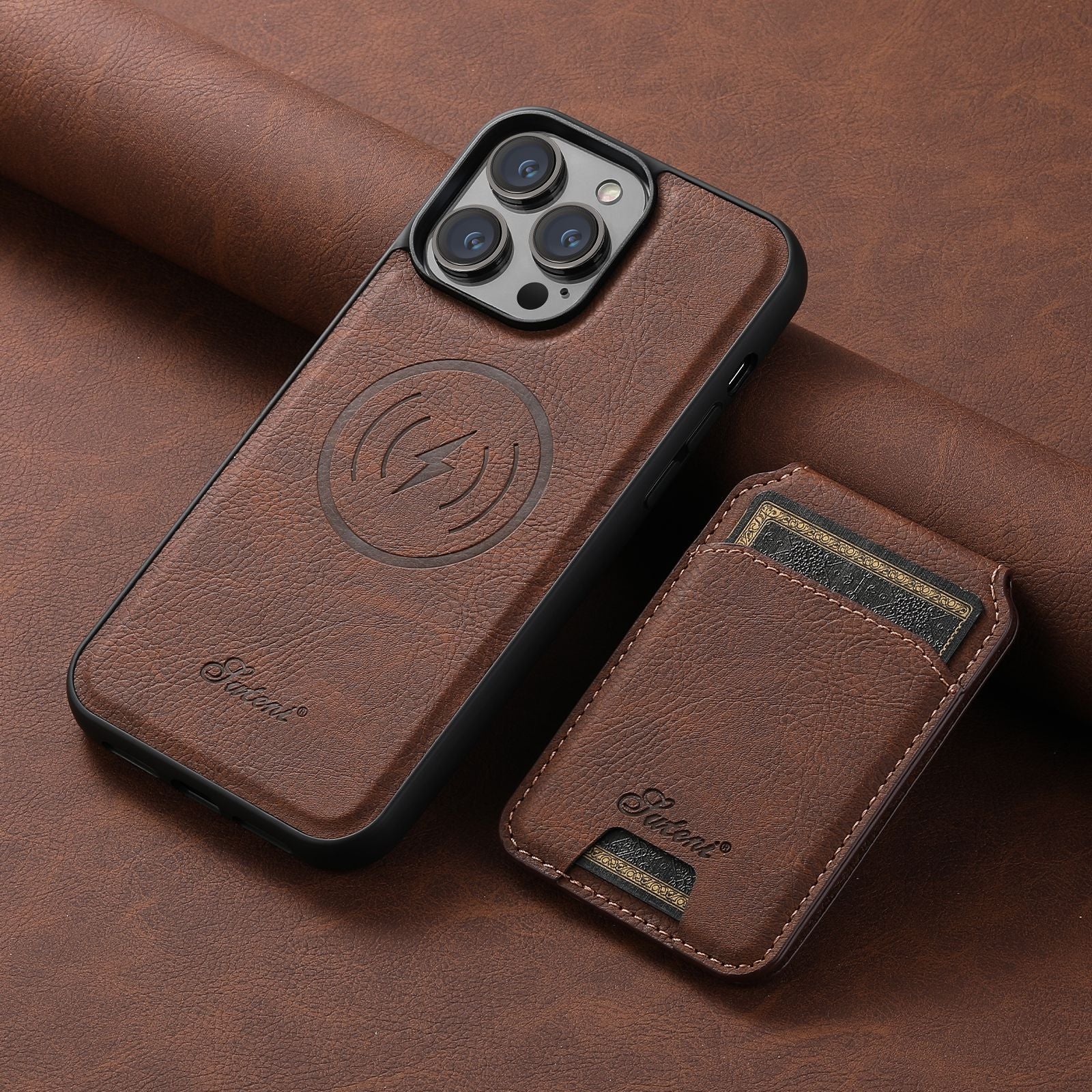 Suitable for Apple 15 phone case car magnetic suction iPhone 14 ProMax anti drop 2 - in - 1 card insertion case protective cover - iPhonesRus
