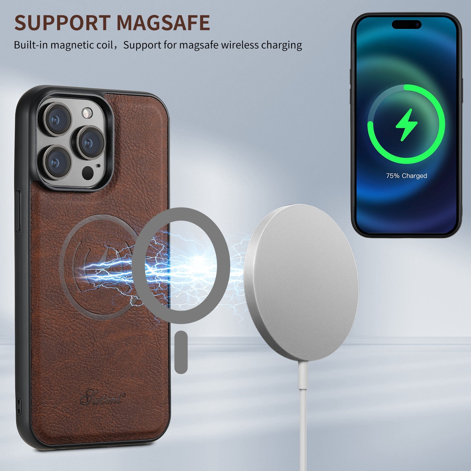 Suitable for Apple 15 phone case car magnetic suction iPhone 14 ProMax anti drop 2 - in - 1 card insertion case protective cover - iPhonesRus