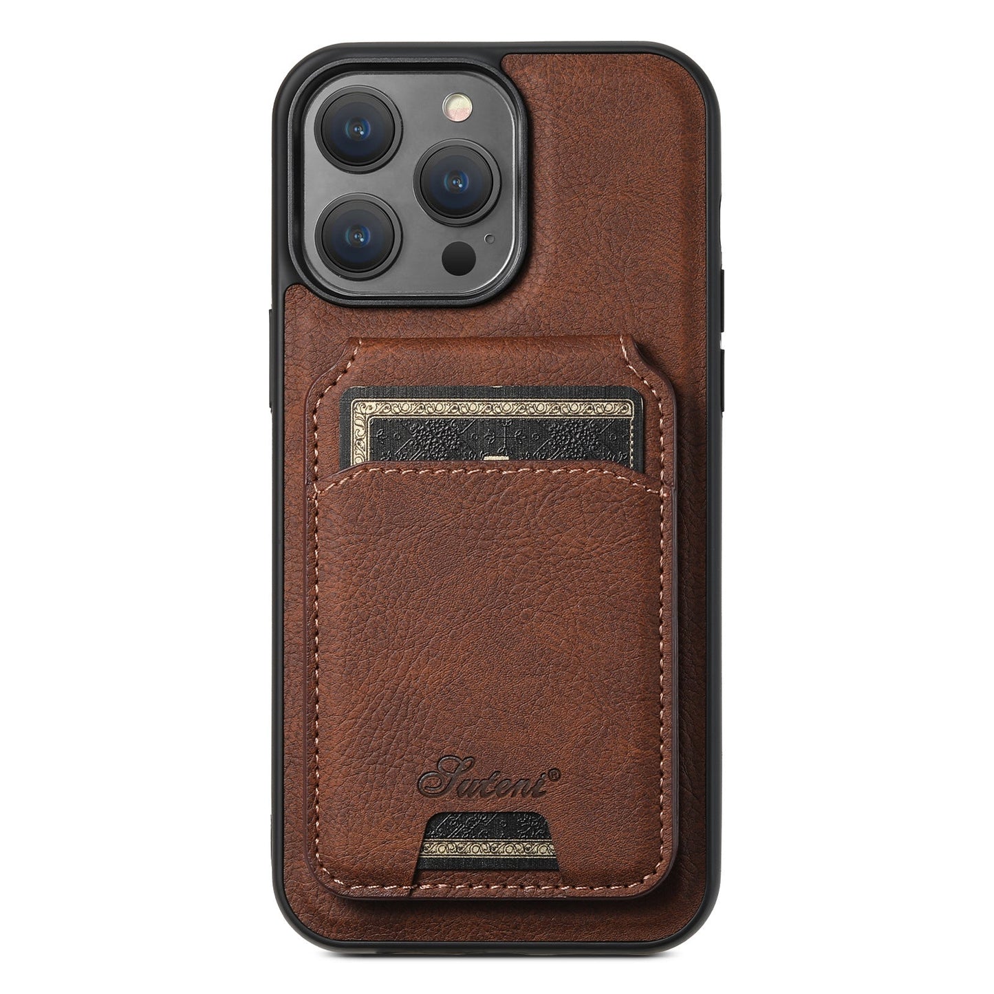 Suitable for Apple 15 phone case car magnetic suction iPhone 14 ProMax anti drop 2 - in - 1 card insertion case protective cover - iPhonesRus