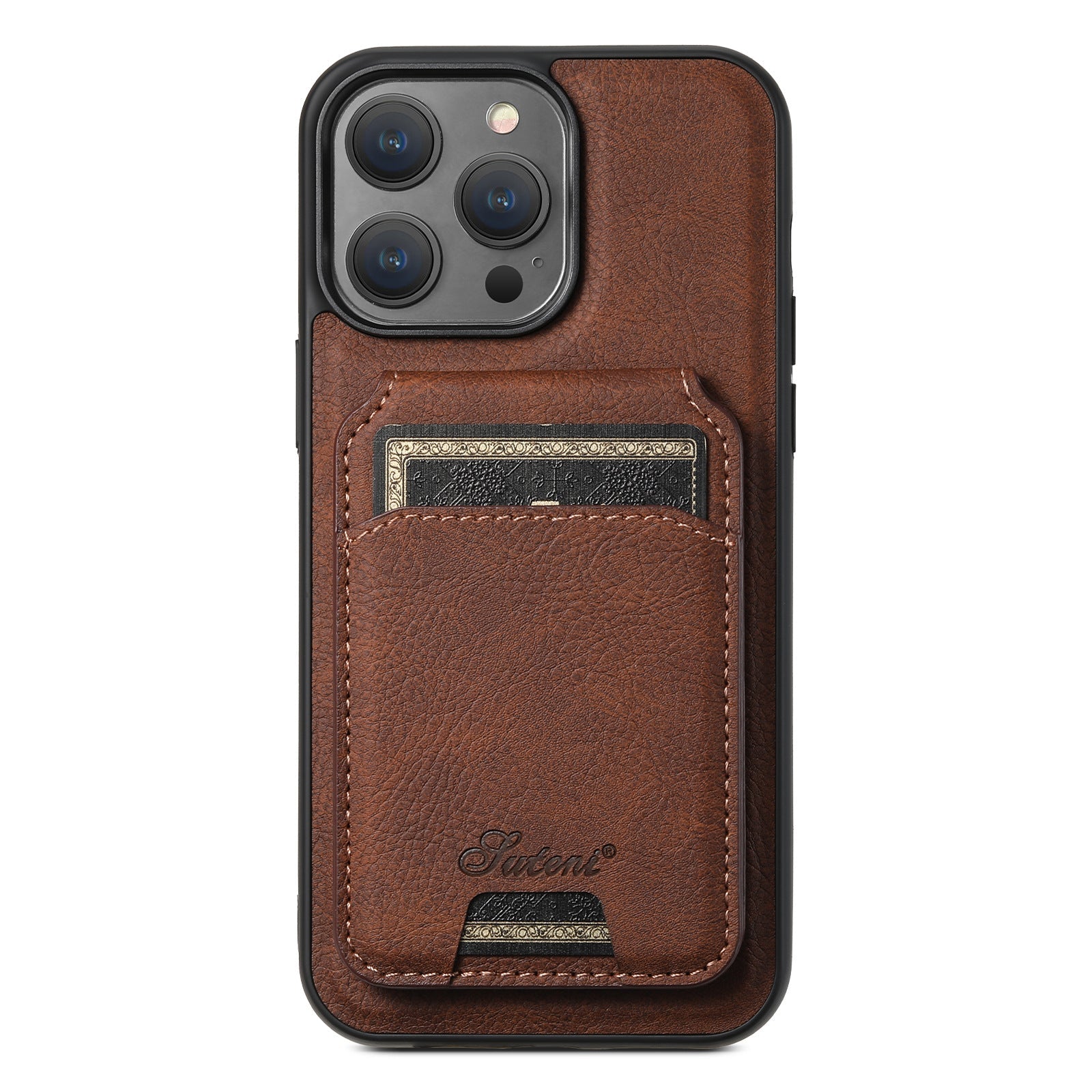 Suitable for Apple 15 phone case car magnetic suction iPhone 14 ProMax anti drop 2 - in - 1 card insertion case protective cover - iPhonesRus