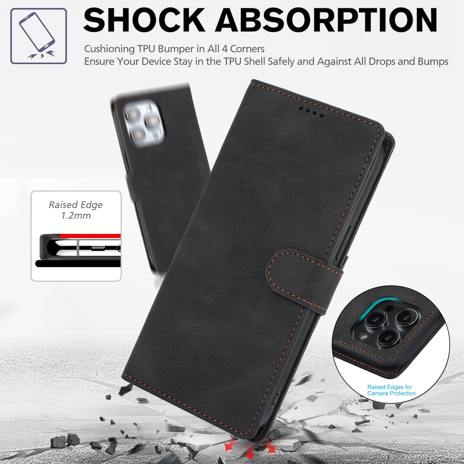Suitable for Apple 16 Pro phone case FE wallet style anti drop phone leather case - iPhonesRus