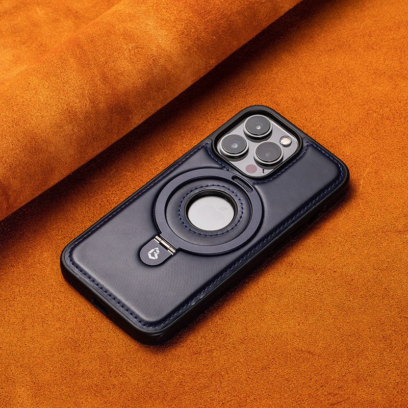 Suitable for Apple 16Promax phone case leather magnetic bracket iPhone 15 anti drop protective case - iPhonesRus