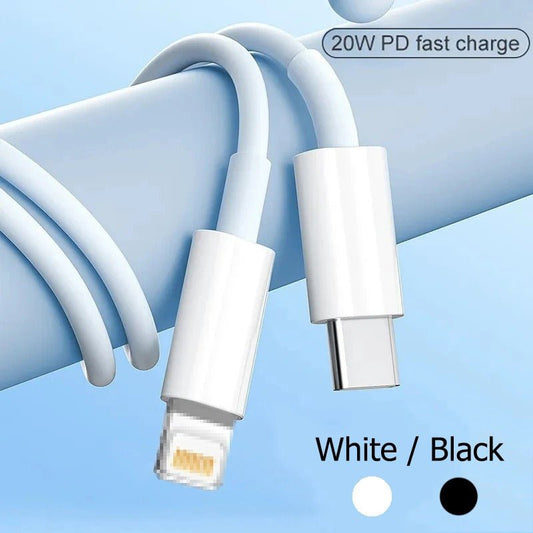 Suitable for Apple phone fast charging data cable 1.8m black and white PD20W charging cable, iPhone 14 charging cable - iPhonesRus