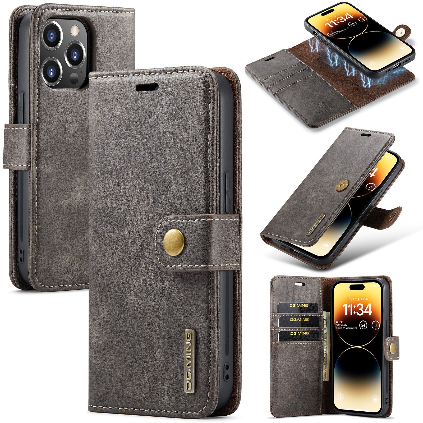 Suitable for iPhone 14 Pro Max Magnet Split Phone Leather Case iPhone 13 Pro Max Protective Case - iPhonesRus