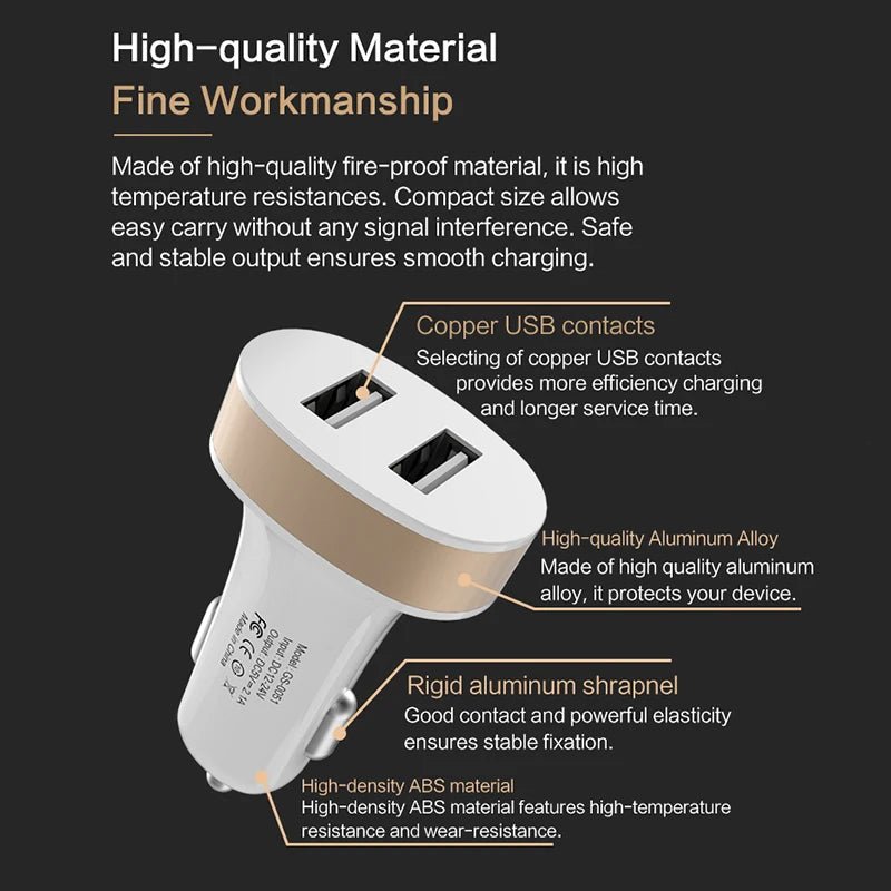 USB Car Charger For iPhone Fast USB Charger Adapter - iPhonesRus