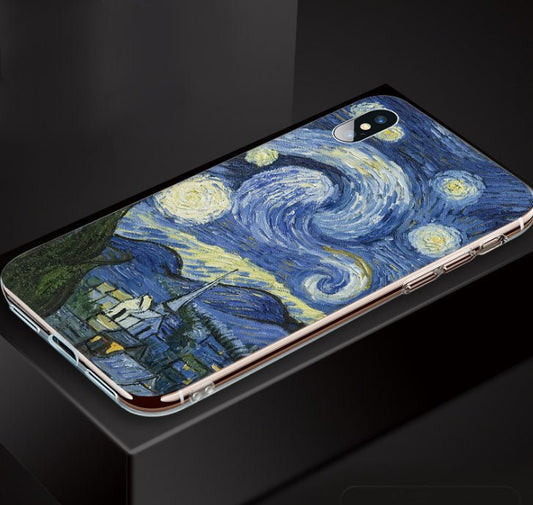 UV Print Phone Case for iPhone 6s 6 Plus Case Emboss Artistic Van Gogh Starry Night Soft for iPhone X iPhone 8 7 Plus 5s Case - iPhonesRus