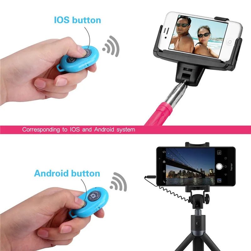 Wireless Bluetooth Smart Phone Camera Remote Control Shutter For Selfie Stick Monopod compatible Android IOS iPhone X iPhone 8 - iPhonesRus